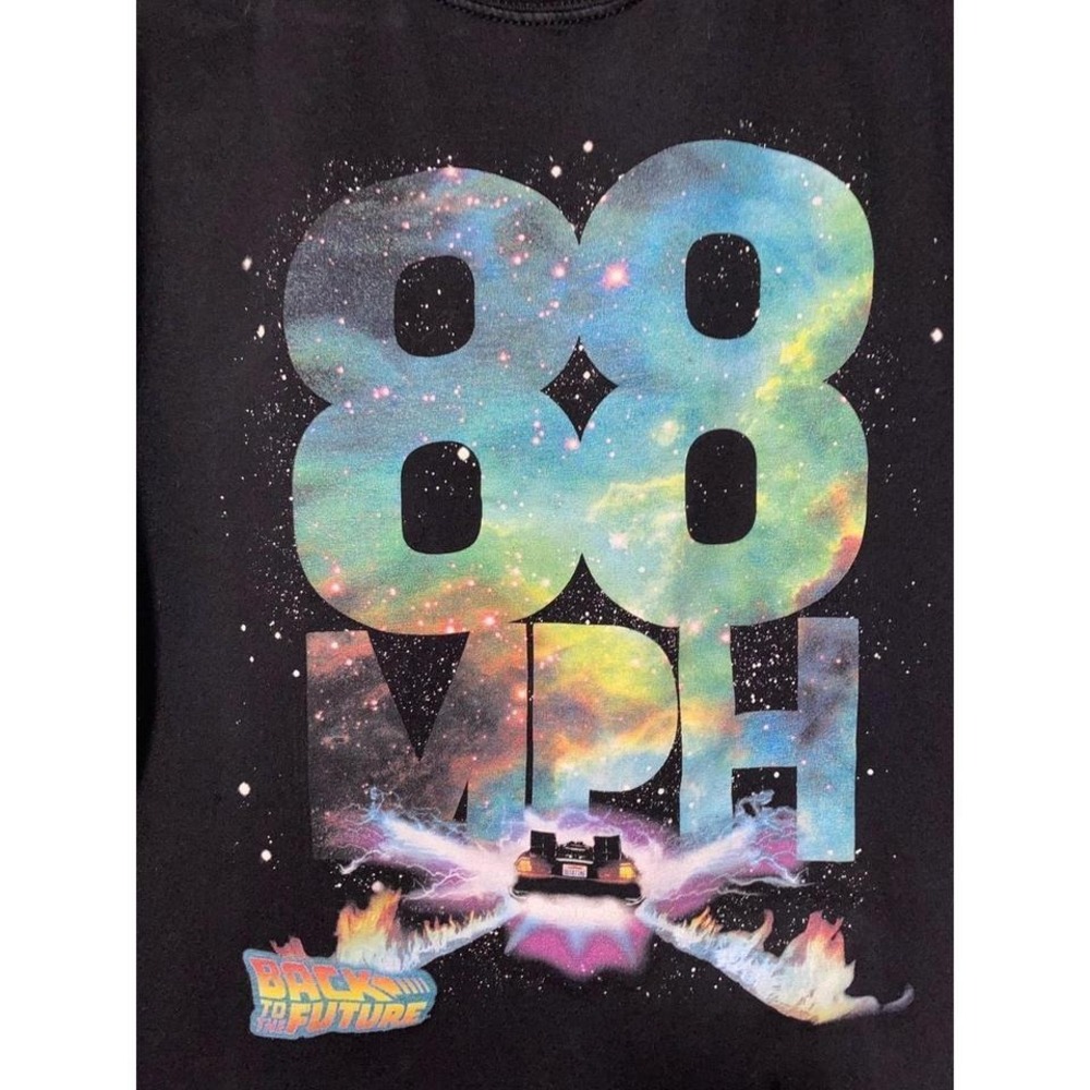 Black Back to The Future 88MPH Graphic American classic branded T-shirt Size Med